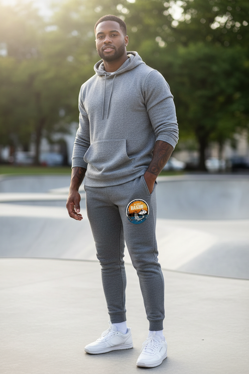 Black model wearing Bigwillybassin sweatpants