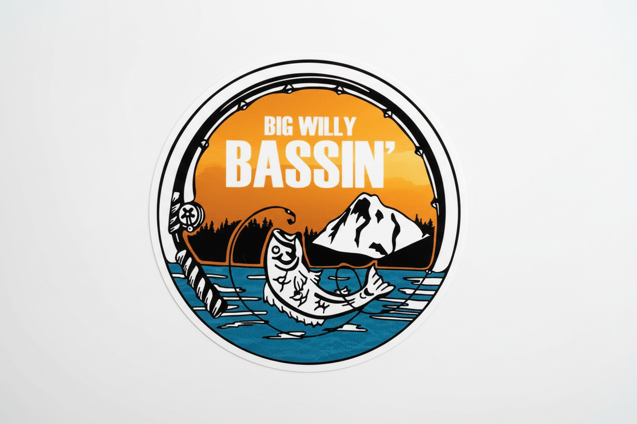 Large Big Willy Bassin' Sticker