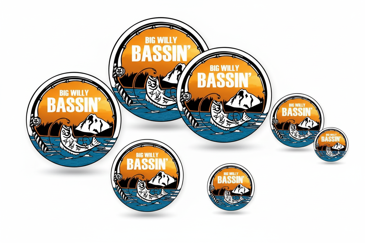 Small Big Willy Bassin' Stickers